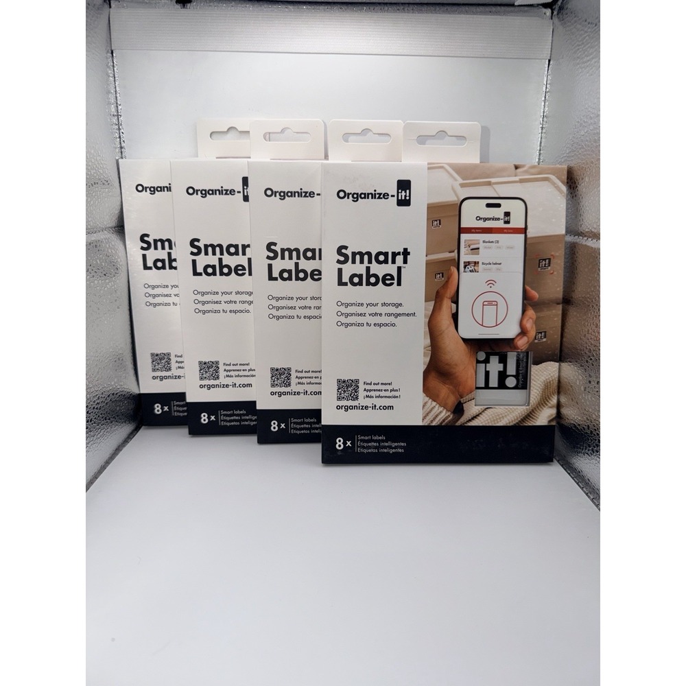32 Smart Storage Tags (4 Packsx8 Labels Each) Organize-It Intelligent Tags Smart